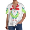 thumbnail image 7 of Lsque Hello Summer Gnome 2 print Men's Cuban Collar Short Sleeve Shirt Summer Beachwear Casual Button Down Fashionable Vacation Leisure Shirt-XX-Large, 7 of 7