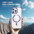 thumbnail image 6 of for iPhone 15 Pro Max Clear Case, Compatible with MagSafe, Built-in Camera Ring Stand, Clear Slim Drop Shockproof Full Body Protective Magnetic Phone Case Cover for iPhone 15 Pro Max, Purple, 6 of 8