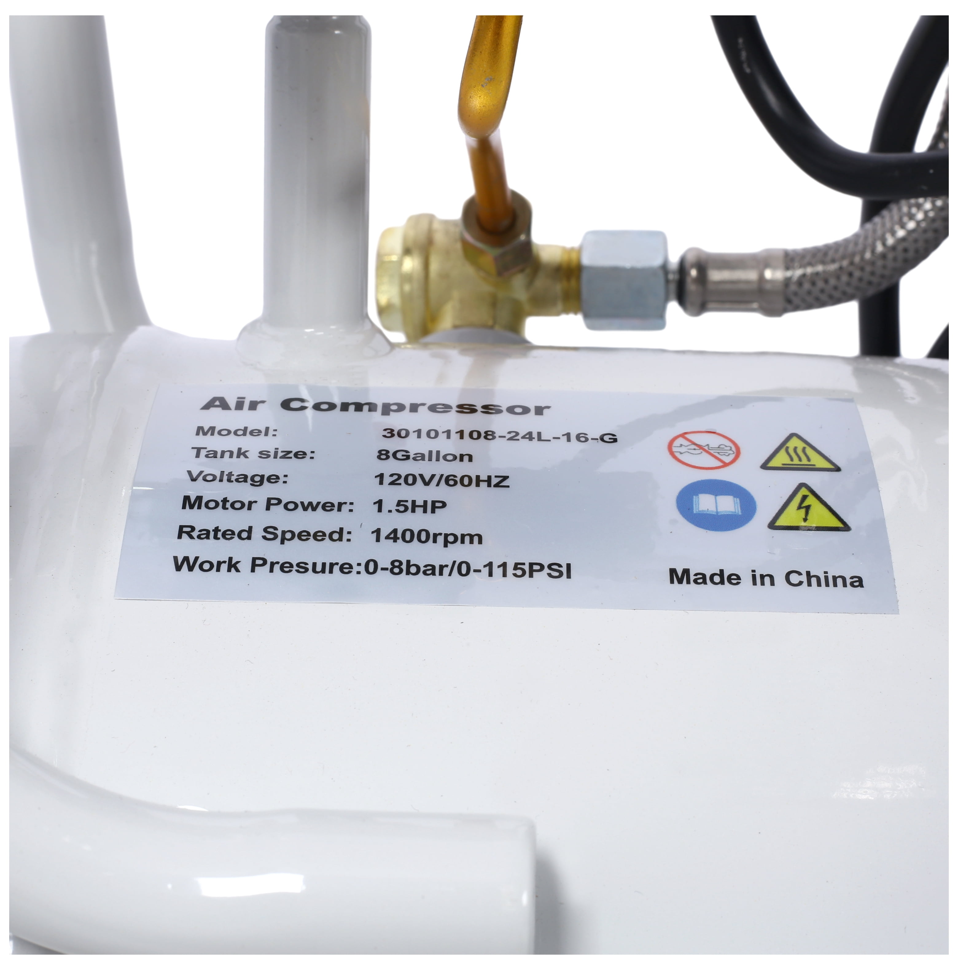 1.5 HP Air Compressor 8 Gallon Oil-Free - Portable Electric Shop Compressor