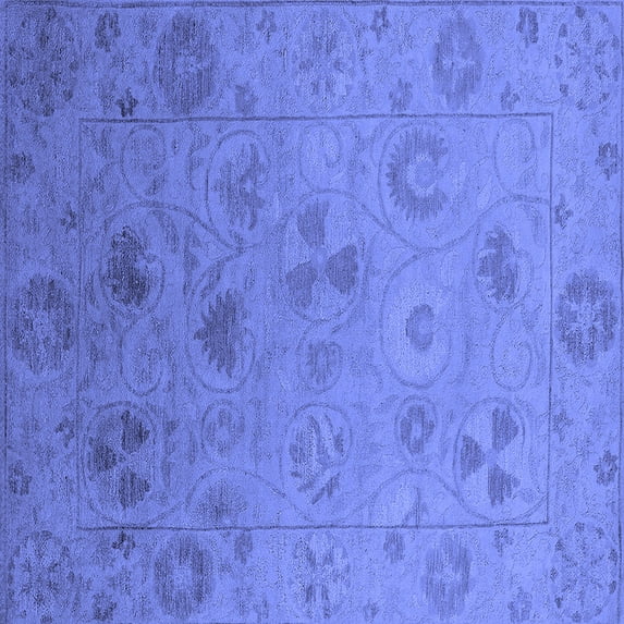 Ahgly Company Indoor Square Oriental Blue Industrial Area Rugs, 5' Square