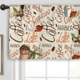 thumbnail image 4 of Coffee Vintage Kitchen Curtain Valance 54W x 18H Rod Pocket Farmhouse Rustic Cafe Retro Latte Cappuccino Mocha Arabica Window Treatment for Living Room Bedroom Bathroom, 4 of 6