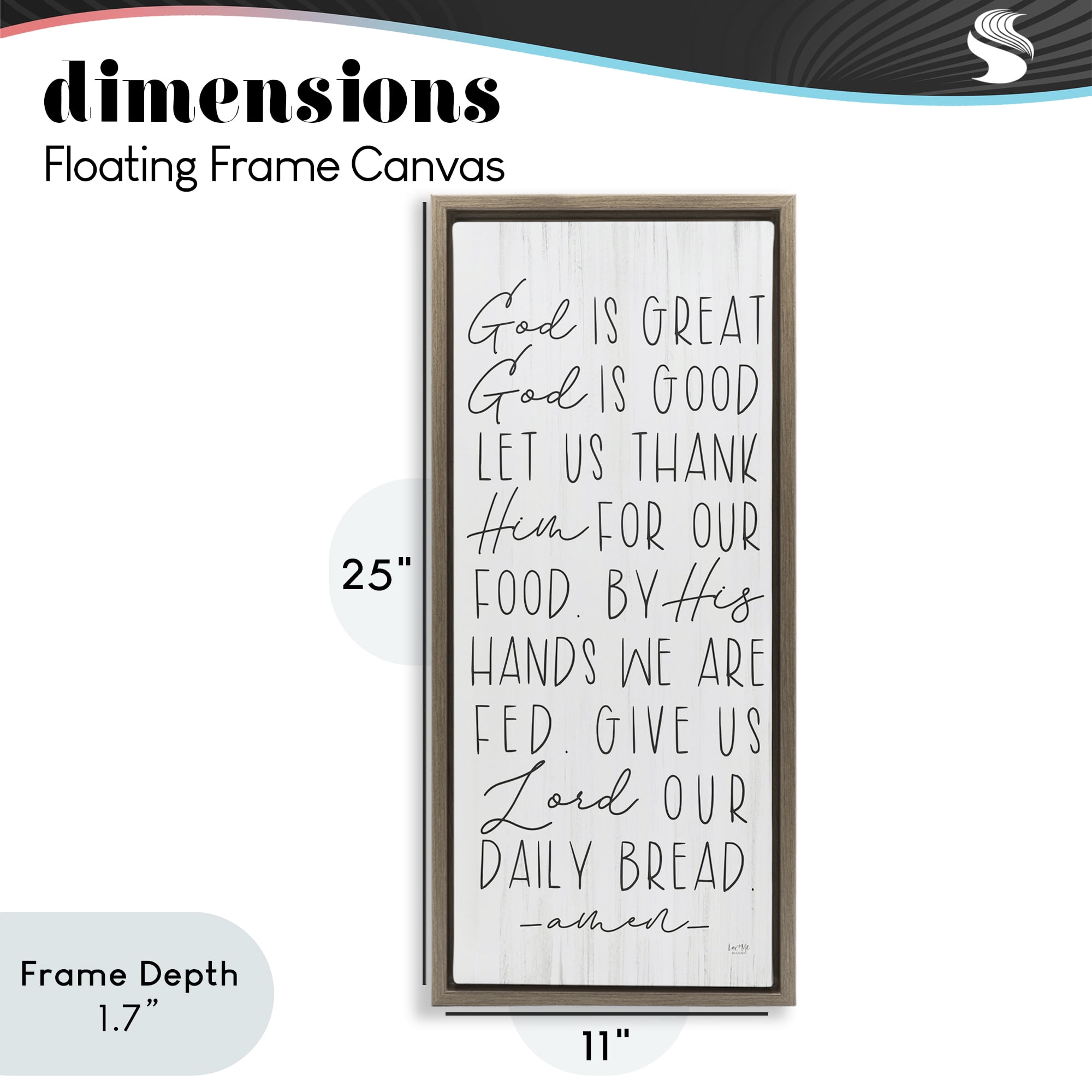 Stupell Industries God Is Great & Good Brown Framed Floater Canvas Wall Art, design by Lux + Me Designs