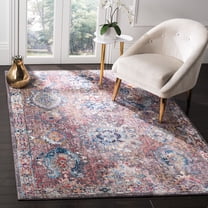 SAFAVIEH Bristol Felicity Oriental Polyester Area Rug, Dark Gray/Blue, 5'1" x 7'6"