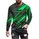 thumbnail image 2 of Blusas y camisas de manga larga con cuello redondo para hombre, blusa informal de manga larga con cuello redondo y estampado de rayas, blusa de poliéster para hombre, 2 of 5