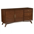 thumbnail image 2 of Home Square 2 Piece Furniture Set with Sideboard and 3-Drawer Desk in Walnut, 2 of 16