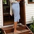 thumbnail image 6 of Costeam Womens Summer Faux Linen Cropped Shorts Natural Textured Woven Fabric Side Pockets Elastic Waist Relaxed Loose Fit Casual Mid Length Daily Short Bottoms, 6 of 8