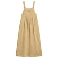 thumbnail image 5 of XIAOCHA Womens Pleated Overall Maxi Dress With Button Strap Loose Casual Dresses, 5 of 5
