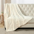 thumbnail image 4 of Home Soft Things Solid Faux Fur Throw - Egret - 50" x 60", 4 of 10