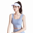 thumbnail image 2 of Top-kevin Womens Square Neck Longline Sports Bra - Workout Crop Tank Tops Padded Yoga Camisole with Built in Pads, 2 of 7