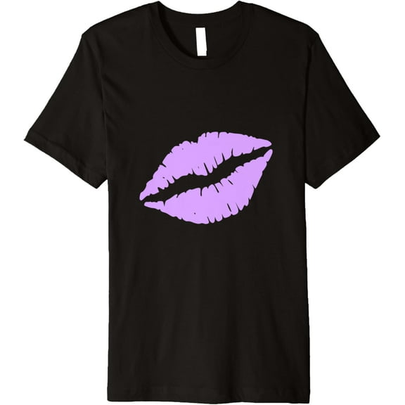 Purple Lips Premium T-Shirt men and women can wear, black, white, gifts
