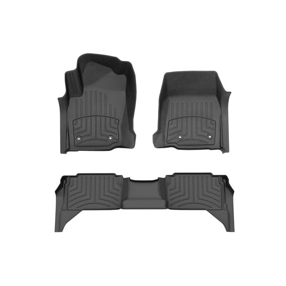 WeatherTech FloorLiner HP Custom Fit Floor Mats compatible with 2024-2026 Toyota Tacoma - 1st & 2nd Row, Black
