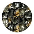 thumbnail image 2 of Designart 'Black And Gold Tropical Leaves Ii' Modern Wall Clock, 2 of 5
