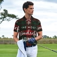 thumbnail image 5 of Balery Wonderful Time Christmas Printed Men’s Short Sleeve Polo Shirt, Midweight Men's Shirt,Golf Polo shirts -3X-Large, 5 of 8