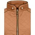 thumbnail image 4 of J. METHOD Women’s Lightweight Quilted Jacket Long Sleeve Full Zip Up Casual Stand Collar Coat Outerwear with Pockets NEWJ22 Camel 1XL, 4 of 6