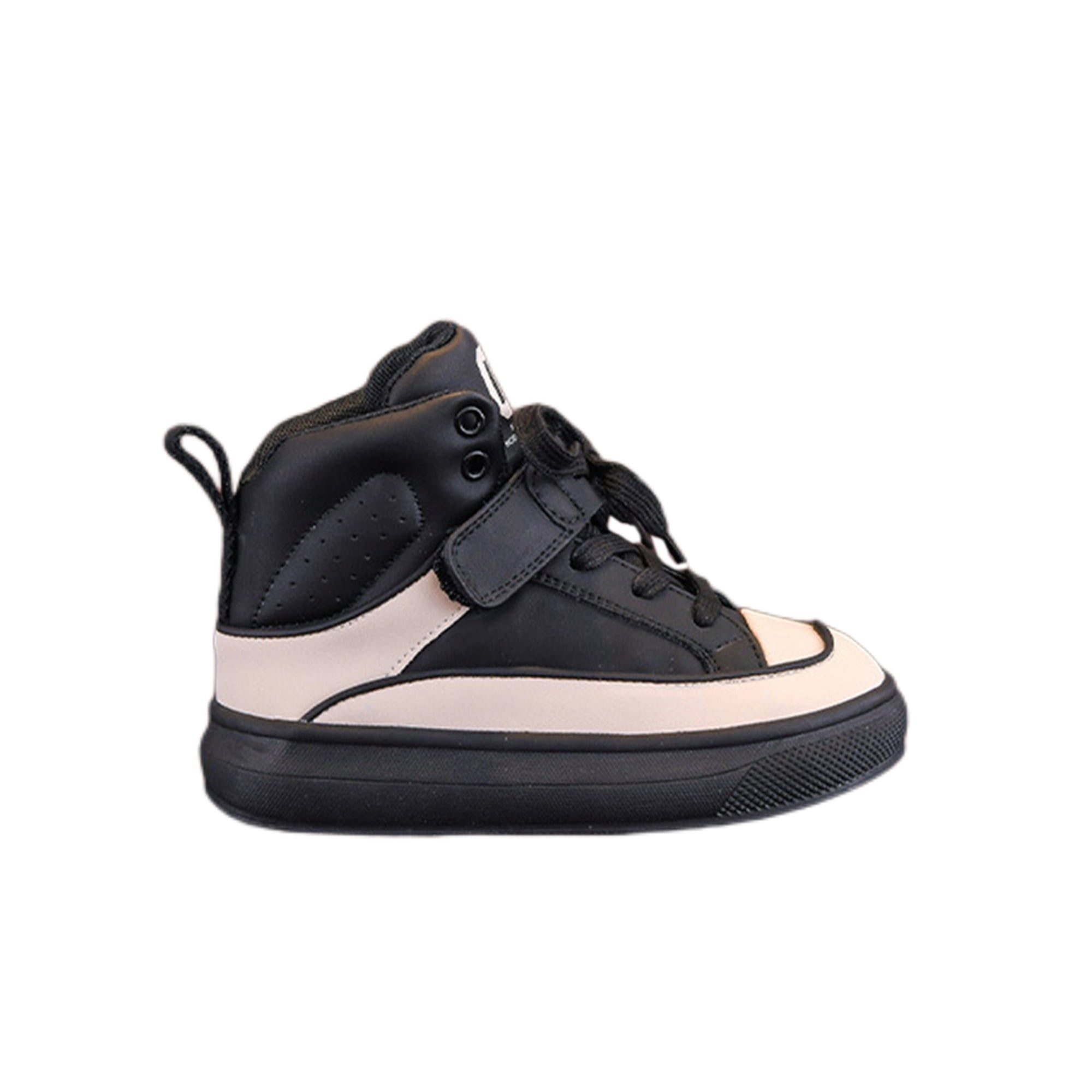 Woobling Kids Skate Shoes Keep Warm High Top Sneakers Lace Up Casual Sneaker Comfort Walking Shoe School Magic Tape Round Toe Black 9c Black 9c