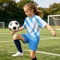 thumbnail image 4 of ITSAME Boys Girls Football Training Outfits Breathable V-Neck Top and Shorts 2-Piece Kids Soccer Uniform Set White Size 8, 4 of 9