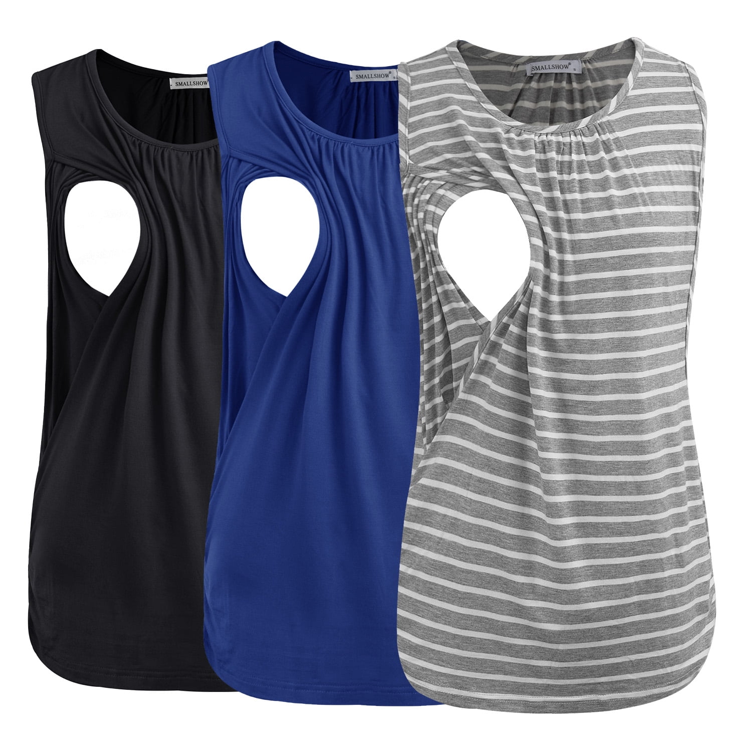 Smallshow Women's Maternity Nursing Tank Top Ruched Breastfeeding