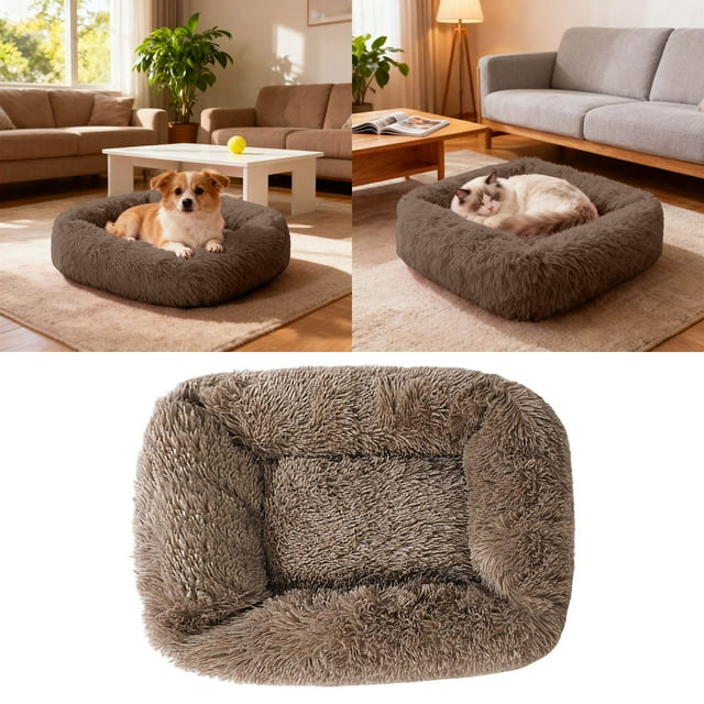 Lits pour Animaux de Compagnie – Coussin Apaisant pour Usage Intérieur et Extérieur Lit Auto-Chauffant pour Chats et Chiens Lavable en Machine Style Berceau Confortable