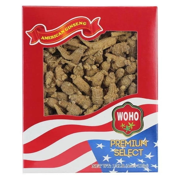 WOHO Woodsgrown American Ginseng Roots Short Medium 4oz Box