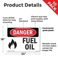 thumbnail image 2 of Fuel Oil OSHA Danger Rigid Plastic Sign 24 Inch x 18 Inch - 10 Pack, 2 of 8