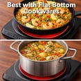 thumbnail image 4 of OVENTE Countertop Infrared Single Burner, 1000W Electric Hot Plate with 7” Ceramic Glass Cooktop, 5 Level Temperature Setting & Easy to Clean Base, Compact Stove for Home Dorm Office, Black BGI101B, 4 of 7