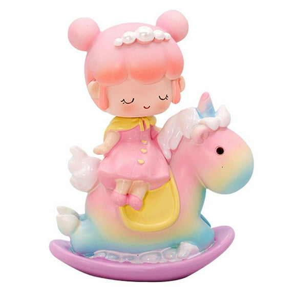 LABSERRON Fairy Tale Unicorn Cake Ornament Resin Accessories for Party Decoration 1 Pc