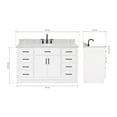 thumbnail image 3 of Ariel Hepburn 55 In. Oval Sink Vanity With Carrara White Countertop In White, 3 of 10