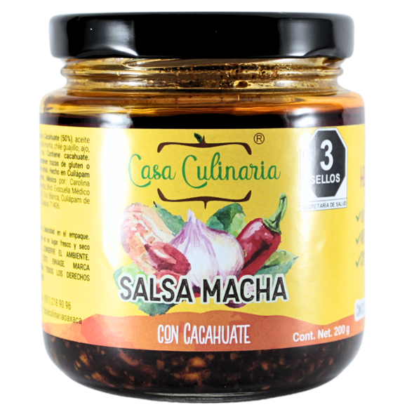 Salsa Macha Con Cacahuate Criollo Oaxaqueño 200ml Casa Culinaria