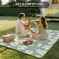 thumbnail image 4 of Green Leaves Outdoor Rug 6x9 Ft - Reversible Patio Rug Outdoor Camping Rugs, Pastoral Natural Leaf Plants Farmhouse Washable Indoor Outdoor Area Rugs, Non-Slip Outdoor Carpet Runner for Deck/Porch, 4 of 8