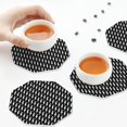 thumbnail image 7 of Pofeuu Monochrome lightning Print Leather Coasters Set of 6, Round Cups Mugs Mat Pad for Home Kitchen Heat Resistant Drink Coasters,Octagon, 7 of 7