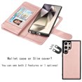 thumbnail image 5 of Samsung Galaxy S24 Ultra Wallet Case,Luxury Cash Credit Card Slots Holder PU Leather Flip Cover [Detachable Magnetic Hard Case] & Kickstand & Wristlet Strap Cover for Galaxy S24 Ultra, 5 of 7