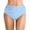 Light Blue, variant on Women's High Waisted Bikini Bottom Tummy Control Ruched Bathing Suit Swim Bottom Solid Color Pleated Double Layered Triangle Swim Trunks