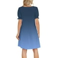 thumbnail image 4 of Summer Dresses for Women 2025, Fashion Women's Printing Sexy Square Neck Short Sleeve Pockets Dresses Casual Comfortable All Occasio(Blue,S), 4 of 6