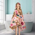 thumbnail image 6 of Dogs with Flowers Hooded Bath Towel，50"x30" for Ages 3 To 12 Kids, Quick Dry Lightweight Soft Microfiber Hood Beach Towel Cover Up for Kids, 6 of 7