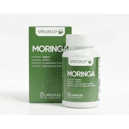 Cures For Life™ Moringa Dietary Supplement Natural Energy and Sleep Support 800 mg 60 Capsules