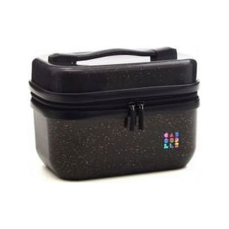 Caboodles Voyager Cosmetic Train Case, Black Sparkle, Medium