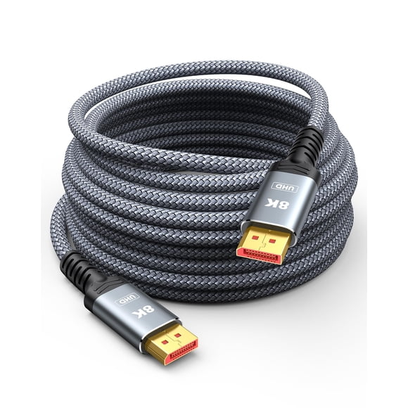 Capshi 8K 4K DisplayPort Cable 1.4, Fiber Optic 50FT DP Cord (8K@60Hz, 4K@144Hz, 2K@240Hz/165Hz), 32.4Gbps High Speed Display Port Cable for Gaming Monitor, HDR/FreeSync