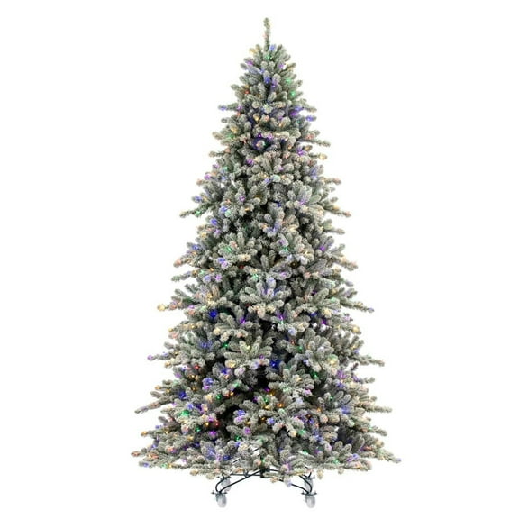 Vickerman 718919 - 6.5' x 53" Flocked Bavarian Pine 550 Multi-Colored Mini LED Lights Christmas Tree (G223867LED)