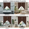 thumbnail image 3 of Brown Flowers Swag Curtains for Kitchen/Bedroom/Living Room, Japanese Abstract Floral Plants Simple Art Scalloped Curtains 63 Inch Long, Window Swag Topper Curtains Valances 2 Panels Set 36"x63", 3 of 8