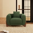 thumbnail image 6 of Morden Fort Sherpa Boucle Green Single Sofa , 44.25"W Cloud Upholstered Armchair Couch with Wood Leg, Green, 6 of 9