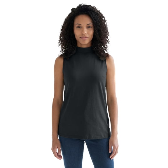 Roaman's Women's Plus Size Ultimate Sleeveless Mockneck Tee