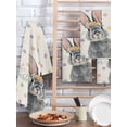 thumbnail image 2 of Happy Easter Kitchen Dish Towels for Drying Dishes Set of 3, Spring Rabbits Polka Dots Beige Burlap Waffle Weave Microfiber Hand Tea Bathroom Towels Quick Dry & Absorbent Towel 15.7x23.6, 2 of 7