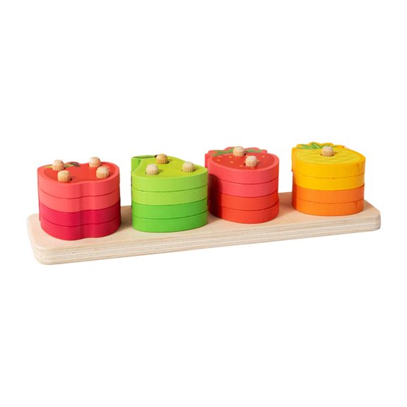 Juguete de clasificación de frutas hecho de, regalo de rompecabezas, clasificador de formas de motricidad fina, bloques de reconocimiento de colores d
