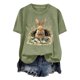 thumbnail image 5 of Xuyuer Easter Shirts for Women Rabbit Bunny Women's Lover Printed T-shirt Round Neck Short Sleeved Happy Easter Day Graphic Short Sleeve Tee Tops, 5 of 7