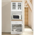thumbnail image 3 of Pemberly Row Armoire de Cuisine en Porcelaine Haute de 24 Pouces de Large avec Rangement pour Micro-Ondes, Blanc, 3 of 5