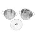 thumbnail image 1 of Stainless Steel Steam Pot Multipurpose Thickened Multi Layer Large Capacity Martensite Steaming Pot with Glass Lid Three Layers, 1 of 5