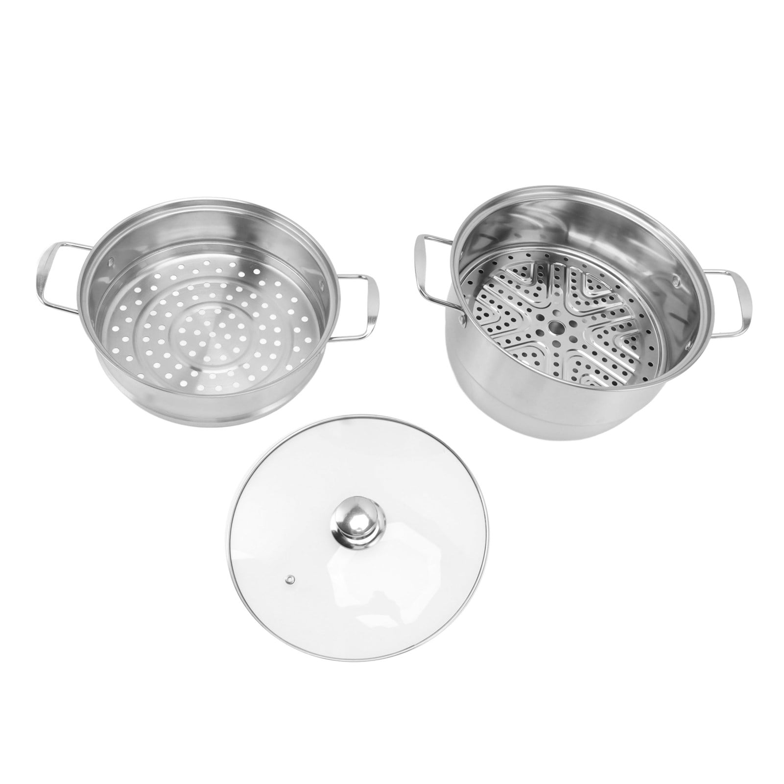 Steamer For Cooking Food Steam Pot Stainless Steel Thickened Multi Layer Large Capacity Stackable Steaming Pot With Glass Lid For Vegetables Seafood Walmart