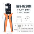 thumbnail image 3 of iCrimp IWS-3220M Micro Connector Pin Crimping Tool 0.03-0.52mm&sup2; 32-20AWG Ratcheting Crimper for D-Sub,Open Barrel suits, 3 of 8