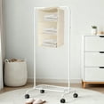 thumbnail image 2 of Unique Bargains 1 Pc Closet Organizer Durable Three-Tier Wall Hanging Storage Bag Beige, 2 of 6