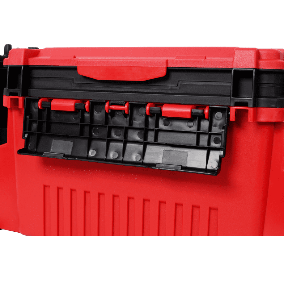 Dual Layer Tackle Box with Rod Cup Holders and Strap Red